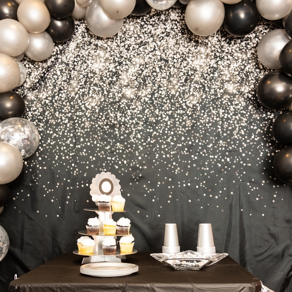 Holiday Black And Silver Party Backdrop Poshmark